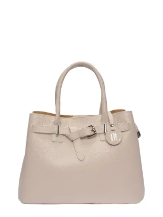 Anna Luchini Beige Rindsledertasche