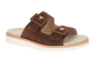 ara 12-28132 11 KENT-SPORT-S Damen Pantoletten mocca - bequeme Echtleder Velo...
