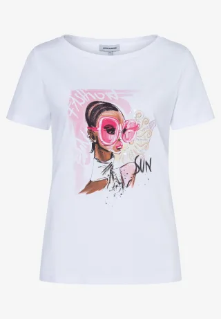 MORE & MORE - T-Shirt mit Frontprint weiß - Gr. - 42