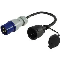 ChiliTec CEE auf Schutzkontakt-Kupplung 0,35m CEE-Adapterkabel