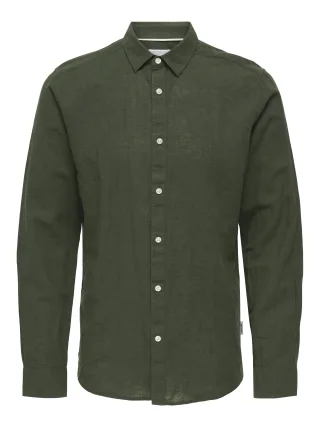 ONLY&SONS - ONSCAIDEN LIFE LS SOLID LINEN BLEND NOOS - Gr. - XXL