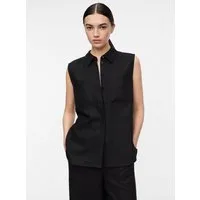 comma Blusentop Bluse Blusentop aus Leinenmix mit Hemdkragen