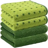 Erwin Müller Handtuch Handtuch "Sigmaringen" 4er-Pack, Frottier/Jacquard, Walk-Frottier Uni/Karo/gemustert