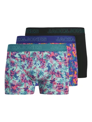 JACK&JONES - JACEXOTIC LEAVES TRUNKS 3 PACK SN Pool Blue - Gr. - XXL