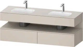 Duravit Qatego Einbauwaschtisch mit Konsolenwaschtischunterbau Taupe Matt 1600x550x600 mm - QA479708 QA4797083910000