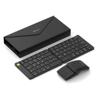Delux MF10 Foldable Keyboard and Mouse Set Ultra Slim Wireless bluetooth Keyboard & Mouse Combo 120days Standby Magnetic