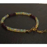 GOLDEN Armband Äthiopischer Opal Rhodolith Armband Damen 14K Gold Filled