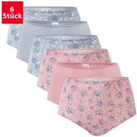 celodoro Taillenslip Damen Taillenslip 6er Pack, Microfaser, Blümchen-Muster