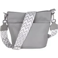 MIRROSI Umhängetasche Damen, Crossbody Bag, Echtleder Made in Italy (1 Tasche 2 Gurte oder Basic Version 1 Tasche 1 Gurt), 24x18x12cm (BXHXT)