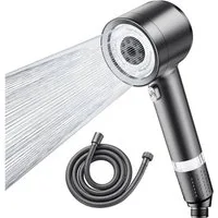 ANYSUN Handbrause Duschkopf mit Filter und Schlauch 150 cm Hochdruck Handbrausen, Massage Spa, Duschbrause mit 4 Strahlarten für Niedrigen Wasserdruck