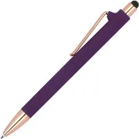 Macma Kugelschreiber Touchpen-Kugelschreiber aus Metall / gummiert / Farbe: roségold-lila