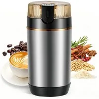 Fyrove Kaffeemühle Elektrische 150W, 50g Behälter, SUS304 Edelstahl, für Bohnen, für Bohnen, Gewürze & Nüsse, kompakt