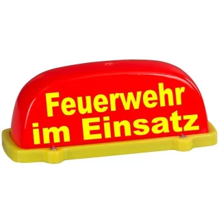 Dachaufsetzer "Feuerwehr im Einsatz" | Sonderedition leuchtfarben gelb/rot | magnetische Befestigung | kratzfest | hohe Haftkraft | Dachschild ohne Blinklicht