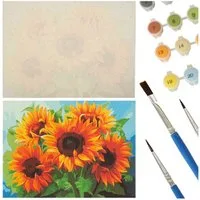Ikonka Malen nach Zahlen Malen nach Zahlen Set 40x50cm - Sonnenblume auf Leinwand (Malen nach Zahlen auf Leinwand Set, 1x Malen auf nach Zahlen auf Leinwand Komplettset), Hochwertiges Sonnenblume-Malen-nach-Zahlen: Einfach, entspannt