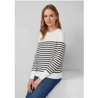 s.Oliver Longpullover Strickpullover Gestreifter Pullover aus Viskosemix