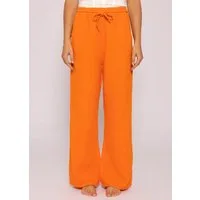 SASSYCLASSY Stoffhose Leichte Musselin Sommer Hose Damen Lang Lockere Musselinhose aus Baumwolle mit elastischem Bund Atmungsaktiv