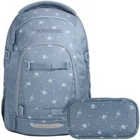coocazoo Schulranzen Schulrucksack-Set MATE Bloomy Daisy 2-teilig (2-teilig), ergonomisch, Körpergröße: 135 - 180 cm, Easy-Grow-System