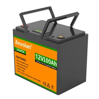 [EU Direct] Anvolan 12V Deep Cycle LiFePO4 Rechargeable Battery Pack 12V 100Ah Life Cycles 3000 with Built-in BMS for So