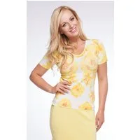 Passioni T-Shirt mit gelbem Blumendruck