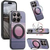 Wigento Handyhülle MagSafe Drehkippständer Muster Xiaomi 17T TPU Kameraschutz Lila 6,59 Zoll, Magnetisch, Durchsichtig, Stoßfest