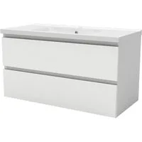 duschspa Waschtisch Badmöbel Set Waschbecken mit Unterschrank MDF, Beite 50/60/80/100 cm