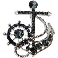 Ella Jonte Brosche, Elegante Anker-Brosche mit Strassbesatz – Maritimes Accessoire
