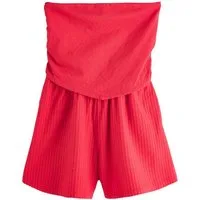 Next Playsuit Bandeau-Playsuit mit Zipfelsaum und Lochstickerei (1-tlg)