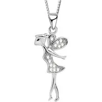 Limana Kette mit Anhänger Mädchen Feen Halskette 925 Silber Schutzengel Kinder Schmuck Geschenk, Geburtstag Einschulung Schulanfang Ostern Weihnachten Nikolaus