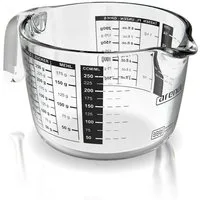 Arendo Messbecher 250 ml Glas Messkrug, Borosilikatglas, Mikrowellengeeignet, Glas, (1-St), 0,25l, präzise Skala, hitzebeständig, Küchenhelfer mikrowellengeeignet