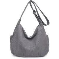 Zaewry Schultertasche Unisex Umhängetasche Cord Tasche Halbmond Tasche Hobo Bag (Damen Shopper Tasche Crossbody Bag Stofftasche Strandtasche), für Alltag College Büro Schule Arbeit Reisen Einkaufe