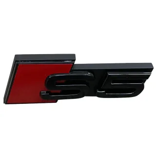 Original Audi S5 A5 Black Edition Emblem Schriftzug Logo Emblem in Schwarz glänzend für Kühlergrill