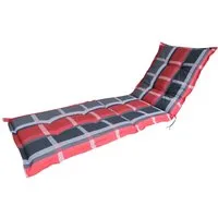 Madison Liegenauflage B 253 rot kariert 200x60 cm Auflage für Liege Kissen Polster Einlage, (1 Auflage, 1 St., 1 Auflage), für Gartenliegen