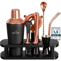 BARMINGO Cocktail-Set Edelstahl Cocktail Shaker Set (700 oder 500ml) mit Bar Zubehör, (Cocktailshaker Set, 11-tlg., für Profis und Anfänger), Cocktail Zubehör mit hochwertiger Beschichtung in stilvollen Farben