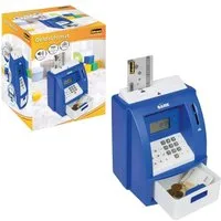 Idena Spardose Geldautomat, digital, Blau, mit Sound, LCD-Display, Münzzähler, Kreditkarte