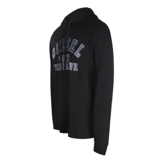 Diesel – Schwarzes T-Shirt mit Kapuze und Logo „Only The Brave“