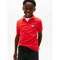Tommy Hilfiger Poloshirt WAVY FLAG POLO ITHICA PLACKET SHORT SLEEVE Kinder bis 16 Jahre, Baumwoll-Piqué, regular fit