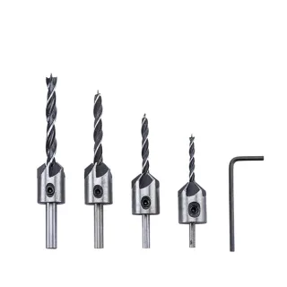 4pcs 3mm-6mm HSS Countersink Drill Bit Set Reamer Woodworking Chamfer Drill Counterbore Pliot Hole Cutter Screw Hole Dri