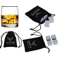 echos Eiswürfel-Steine Eco-9008, 4 x Wiskeysteine aus Granit,Geschenkset,Hochwertiger Stoffbeutel