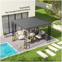 Outsunny Pavillon-Ersatzdach für Pavillon 3 x 3 m, wasserdicht, 370 g/m², 298.0 x 298.0 cm (Regenschutz Ersatzbezug, Ersatzdach Schutzhaube), aus Oxford-Stoff, 370 g,m², Dunkelgrau