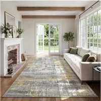 Klyvvo Teppich Boho Abstrakt Teppich, Kurzflor weich, rutschfest & waschbar, Rechteckig, Höhe: 8.5 mm, 80x150 cm – Flurteppich für Esszimmer & Küche