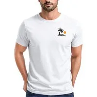 Neverless Print-Shirt Herren T-Shirt Frontprint - Design Palme - Baumwollshirt Männer mit Print