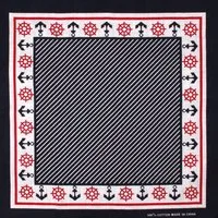 Goodman Design Bandana Kopftuch Halstuch Navy weiß Anker Steuerräder maritim, 100% Baumwolle