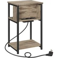 VASAGLE Beistelltisch (1-St), mit Steckdose, 2 AC-Anschlüsse, 2 USB-Anschlüssen
