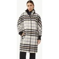 comma Funktionsmantel Outdoor-Jacke Karierter Mantel mit Strick-Details