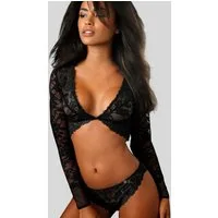 JETTE Set: Bralette-BH (Set, mit String) aus edler Spitze, sexy Dessous, Reizwäsche