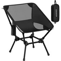 SONGMICS Campingstuhl Gartenstuhl, Klappstuhl, bis 150KG belastbar, klappbar mit verstellbarer Höhe, Stahlrahmen, Kopfstütze, 1er/2er Set