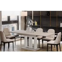 Endo-Moebel Esstisch Appia Esstisch 130–210cm ausziehbar für 8 Personen Tischbeine schwarz, Ausziehbar 130-210 cm (2x40 cm), Platte 36mm, 3 Beine, schwarz matt