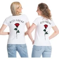 Couples Shop T-Shirt Best Friends Rose Beste Freundin Sister T-Shirt mit modischem Print