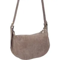 MIRROSI Umhängetasche Damen Crossbody Bag, Wildleder Echtleder Made In Italy, Mittelgroße Damen Tasche 26x16x10cm