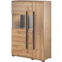 Lomadox Highboard TURDA-83, Grandson Beleuchtung und Absetzungen schwarz 90/136/39 cm